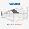 Large Metal Chicken Coop for 20 Birds, Tri-Support Frame with Weatherproof Cover & Lockable Door, 13.1'x9.8' for Ducks & Rabbits - 3 of 4
