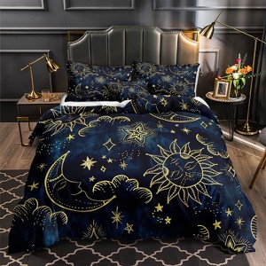 Comforter Set with Pillowcases & Cushion Cover – Soft Lightweight All Season Bedding, Stylish Pattern Quilt, King/Queen/Cal King - 1 of 4