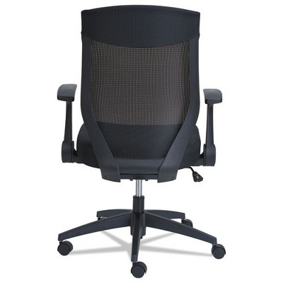 Black Adjustable Mid-Back Mesh Office Chair with Flip-Arm