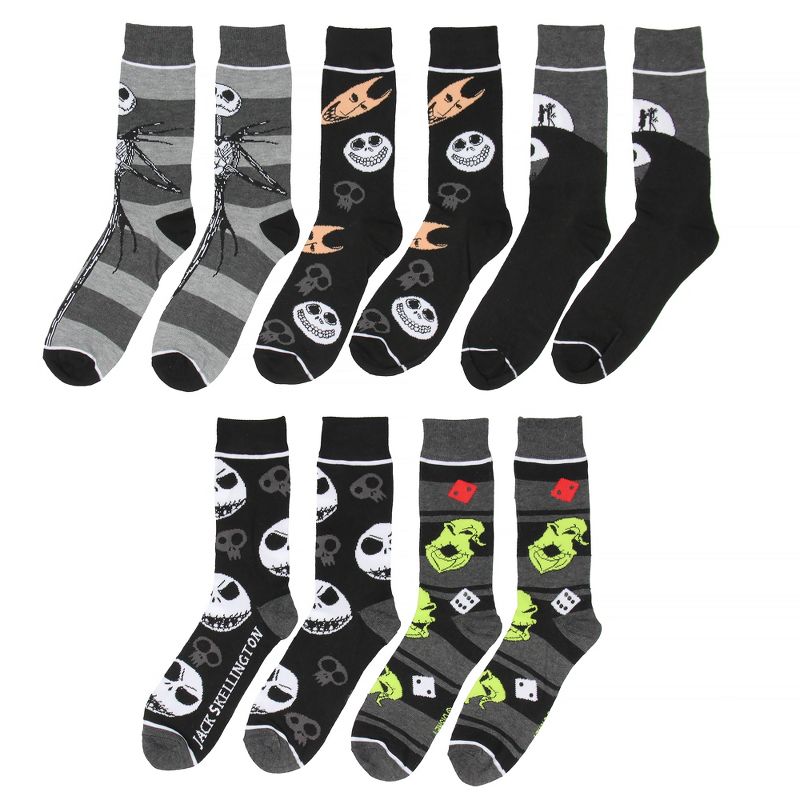 The Nightmare Before Christmas Fun Character Crew Socks For Men Women 5 Pairs Multicoloured, 3 of 5