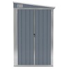 vidaXL Garden Shed Grey Galvanized steel Large Garden Shed Rectangular - 3 of 4