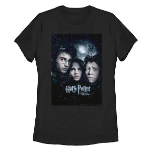Women's Harry Potter Prisoner Of Azkaban Harry Ron Hermione Poster T-Shirt - 1 of 4