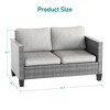 Sonkuki Patio Loveseat Sofa, All-Weather PE Rattan Wicker Set Small Patio Conversation Couch with Cushion - 3 of 4