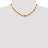 Black Bow Jewelry 5.4mm 14k Yellow Gold Hollow Rope Chain Necklace - 3 of 4