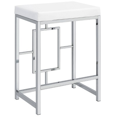 Modern Chrome and White 4-Piece Counter Height Dining Set