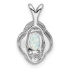 Black Bow Jewelry Rhodium Plated Sterling Silver, Diamond & Gemstone Pendant, 10 x 16mm - 3 of 4