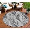 Gray Charcoal And Ivory Abstract Washable Indoor Outdoor Area Rug - 2 of 4