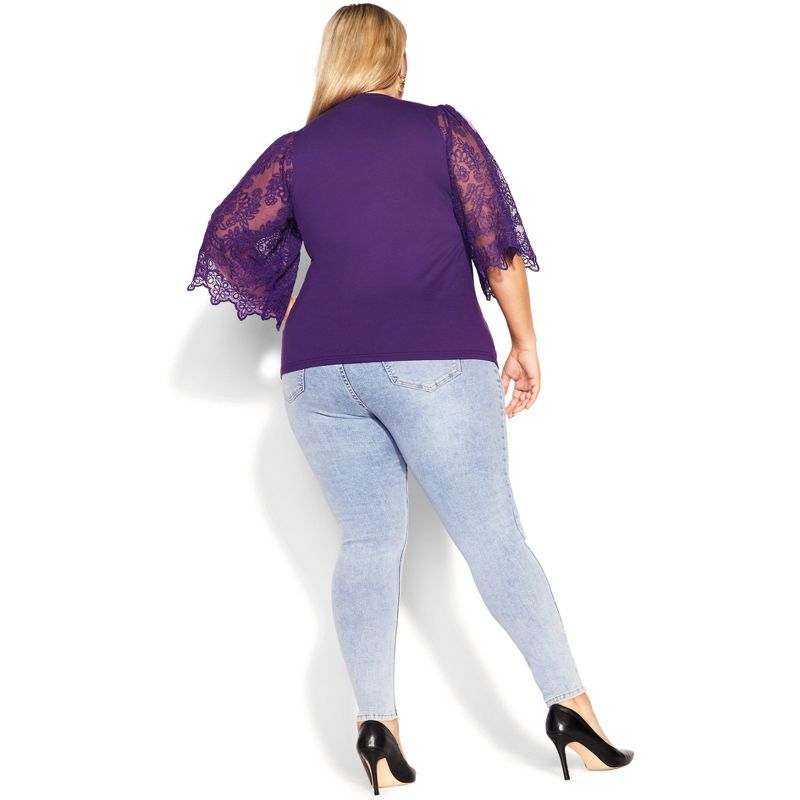 Women's Plus Size  Embroidered Angel Top - petunia | CITY CHIC, 2 of 4