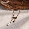 West Wrangler Heart Turquoise Pendant Necklace for Women Western Gold Plated Cowgirl Cowboy Classic Trendy Jewelry Teardrop-Silver - 2 of 4