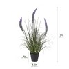 Artificial Foxtail Onion Grass Potted Plant - Purple & Green Faux Flowering Spikes - Fake Farmhouse Ornamental Greenery for Modern Home Decor - 2 of 4