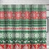 Greenland Home Fashion Fair Isle with Reinforced Button Holes Shower Curtain 72" x 72" Red - 2 of 3