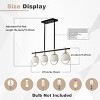 BAOURE 34.25" Black and Gold Chandelier, 4 Lights Kitchen Island Lighting, Dining Room Light Fixture with Glass Shade,Linear Chandeliers for Kitchen - 3 of 4