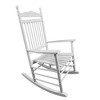 Syemin Wooden Rocking Chair, Porch Rocker Accent Chairs, High Back Garden Seat For Indoor Outdoor, White, 26.77"*33.86"*44.49" - 3 of 4