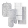 KITCHENAID Quilted Cotton Terry Cloth Oven Mitt, Pot Holder, Kitchen Towel 4-Pack Set, Silicone Grip, Matte Grey, 16"x26", 7"x13" & 7"x10" - 2 of 4