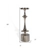 HomeRoots 18" Silver Distressed Geometric Metal Tabletop Candle Holder - 3 of 4