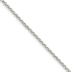 Black Bow Jewelry 2mm Sterling Silver D/C Solid Open Cable Chain Necklace - 1 of 4