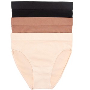 Paramour by Felina | Body Smooth Hi Cut Seamless Brief Panties 3-Pack | Up to 3X | Hi Leg Opening - 1 of 4