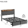 coucheta Bed Frame with 2 Drawers and Charging Station,Upholstered LED Bed Frame with Storage Headboard,Noise-Free,No Box Spring Needed,Easy Assembly - 2 of 4