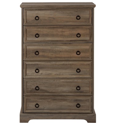 Modern 6-Drawer Dresser - Tall Chest for Bedroom & Closet Storage, Easy Pull Handles, Textured Borders, 29.53''L x 15.75''W x 48.03''H