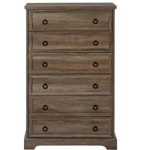 Modern 6-Drawer Dresser - Tall Chest for Bedroom & Closet Storage, Easy Pull Handles, Textured Borders, 29.53''L x 15.75''W x 48.03''H - 1 of 4