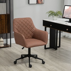 NicBex Adjustable Office Chair Modern Tufted Microfiber Computer Chair with 5 Casters and Fixed Padded Arms for Office, Study, Living Room - 1 of 4