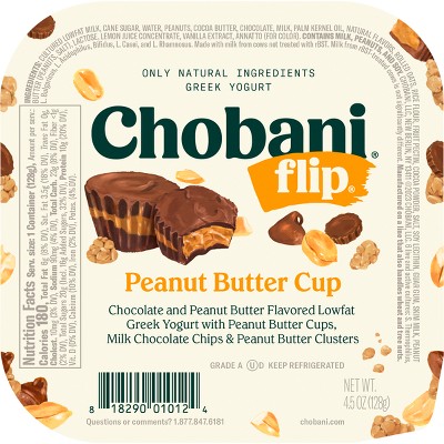 Chobani Flip Low-Fat Chocolate Peanut Butter Cup Greek Yogurt- 4.5oz_4