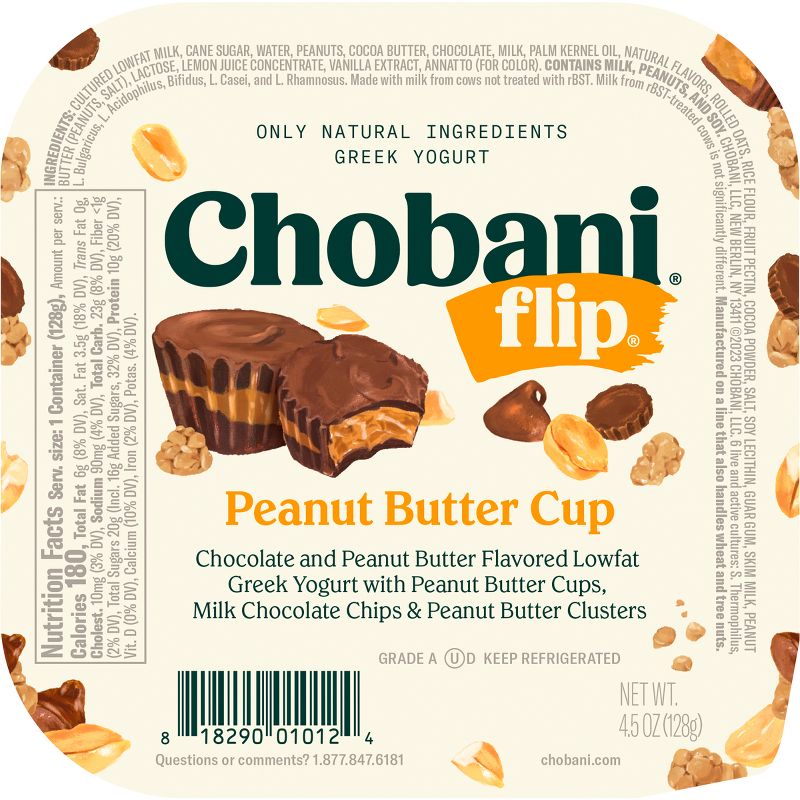 Chobani Flip Low-Fat Chocolate Peanut Butter Cup Greek Yogurt- 4.5oz, 3 of 8