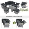 CAVINAS Outdoor Sofa Set, Rattan Outdoor Patio Furniture Set with Retractable Side Table, Modern Patio Conversation Sets for Garden - 3 of 4