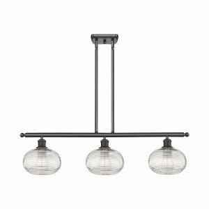 Ithaca - 3 Light Stem Hung Island In Industrial Style-8.75 Inches Tall and 36 Inches Wide - 1 of 1