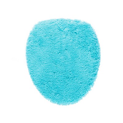 Turquoise Plush Polyester 3-Piece Bath Rug Set