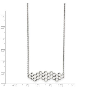 Chisel Stainless Steel Polished Honeycomb Pendant Necklace 17.75" Cable Chain with a 1.25" Exte - 1 of 2