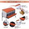 3/ 4 Hole Metal Chicken Nesting Box with Removable Roll-Out Tray Easy Egg Collection & Clean Galvanized Steel Laying Box, for Backyard Coop Orange - 2 of 4
