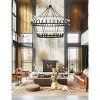DORESshop 64-Light Black Industrial Double Ring Design Large Chandelier with E12 No Bulbs Included for Dining Room, Living Room - 2 of 4