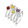 Ross-Simons 1.60 ct. t.w. Multi-Gemstone Jewelry Set: 5 Beaded Rings in Sterling Silver - 3 of 4