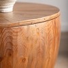 NicBex Bucket Shape Coffee Table Simple Retro Wooden End Table with Storage and Openable Desktop for Living Room, Bedroom - 3 of 4