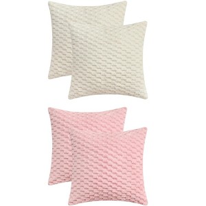 REGALWOVEN 4 Pcs Soft Fuzzy Plush Decorative Throw Pillow Covers for Sofa Couch Bed Living Room - 1 of 4