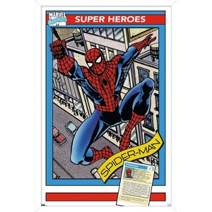 Trends International Marvel Trading Cards - Spider-Man Framed Wall Poster Prints - 1 of 4