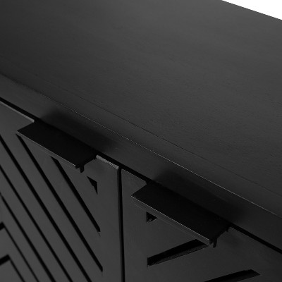 Black Mango Wood 2-Door Wall Cabinet, 30x10x14