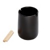 iDesign Toothbrush Holder with Wood Divider - Set of 2 - Matte Black - 3 of 4