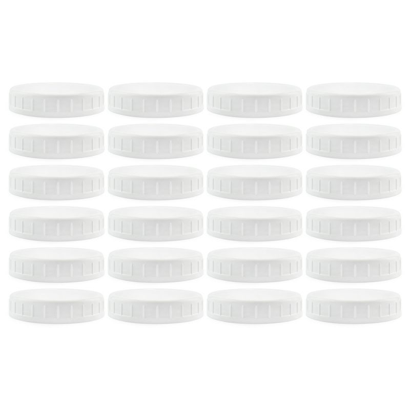 Cornucopia Brands Wide Mouth Plastic Mason Jar Lids; Unlined White Lids, 86-450 Size, Choose Basic or Deluxe, 1 of 9