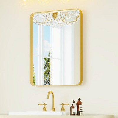Wall-Mounted Mirror Rectangle Bathroom Vanity Mirrors Framed Mirrors Aluminum Framed Bathroom Mirror