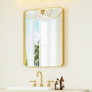Wall-Mounted Mirror Rectangle Bathroom Vanity Mirrors Framed Mirrors Aluminum Framed Bathroom Mirror - 1 of 4