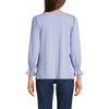 Lands' End Women's 3/4 Sleeve Lightweight Jersey Button Front Top - 2 of 4