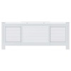 vidaXL Radiator Cover with Top Shelf, Hide Cluttered Pipes, MDF, 55.5-80.7''x7.5''x32.1'', White - 4 of 4