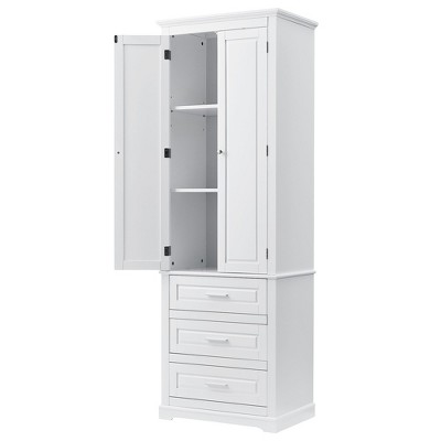 NicBex Tall Bathroom Storage Cabinet,Modern Slim Storage Cabinet with Doors and Drawers for Living Room,Home Office
