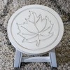 FURNIinspire Ottomans And Benches Carved Wooden Step Stool Fun Designs Premium Rubberwood Versatile Use, Maple Leaf Style, White, 11.00"*11.00"*10.00" - 3 of 4