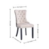 FURNIinspire Dining Chairs Classic Velvet Dining Chairs Set Of 2, Upholstered Armless Dining Room Chairs Kitchen Chairs, White, 24.4"*19.7"*37.5" - 3 of 4