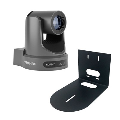 PTZOptics Move SE SDI/HDMI/USB/IP PTZ Camera with 20x Optical Zoom (Gray) (PT20X-SE-GY-G3) + Universal Wall Mount (Black)