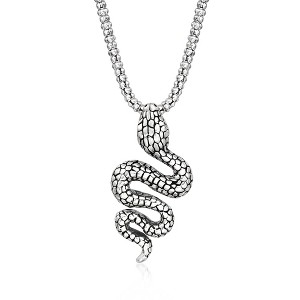 Ross-Simons Sterling Silver Bali-Style Snake Pendant Necklace Size 18 - 1 of 3