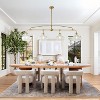 BAOURE Mid-Century Modern Chandelier, 3-Light Brass Kitchen Island Pendant Light, 46.85in Dining Room Light Fixture Over Table with Clear Glass Shades - 4 of 4